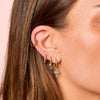 Camelia Gold Turquoise Dainty Double Gem Huggie Earrings