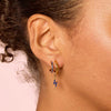 Kyla Gold Blue Lightning Double Huggie Earrings