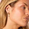 Kyla Gold Green Lightning Double Huggie Earrings