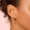 Kyla Gold Pink Lightning Double Huggie Earrings