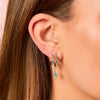 Kyla Silver Turquoise Lightning Double Huggie Earrings
