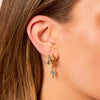 Kyla Gold Turquoise Lightning Double Huggie Earrings