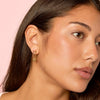 Macy Gold Pink Heart Double Huggie Earrings