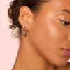 Macy Silver Blue Heart Double Huggie Earrings