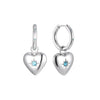 Lucinda Silver Turquoise Heart Hoop Earrings