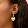 Lucinda Gold Red Chunky Heart Hoop Earrings