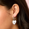 Lucinda Silver Crystal Chunky Heart Hoop Earrings