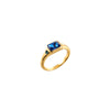 Lucy Gold Blue Simple Signet Stone Ring