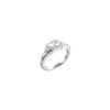 Lucy Silver Crystal Simple Signet Stone Ring