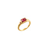 Lucy Gold Pink Simple Signet Stone Ring