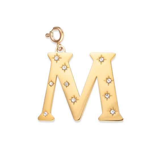 M Minnie Letter Star Necklace Charm