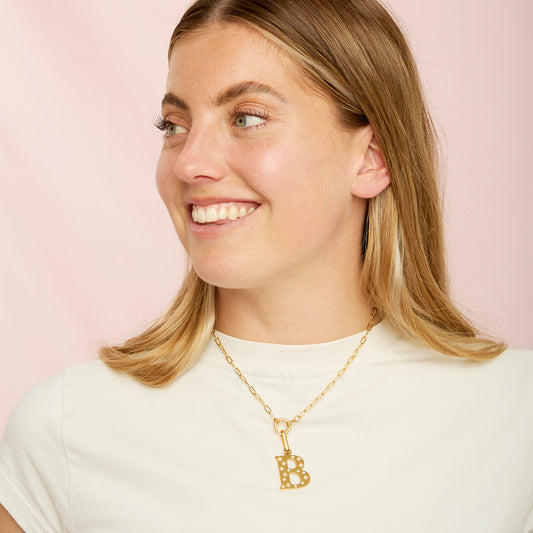 B Minnie Letter Star Necklace Charm