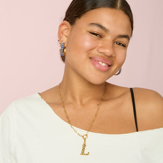 L Minnie Letter Star Necklace Charm