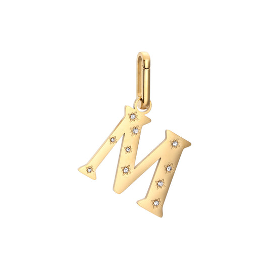 M Minnie Letter Star Necklace Charm
