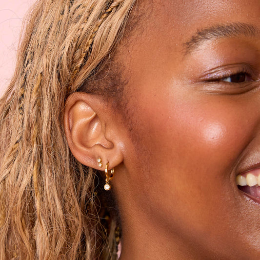 Molly Gold Crystal Huggie Earrings
