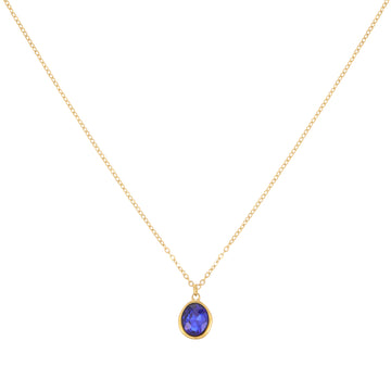 Maddie Gold Blue Simple Stone Necklace