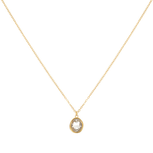 Maddie Gold Crystal Simple Stone Necklace
