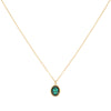 Maddie Gold Green Simple Stone Necklace