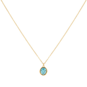 Maddie Gold Turquoise Simple Stone Necklace