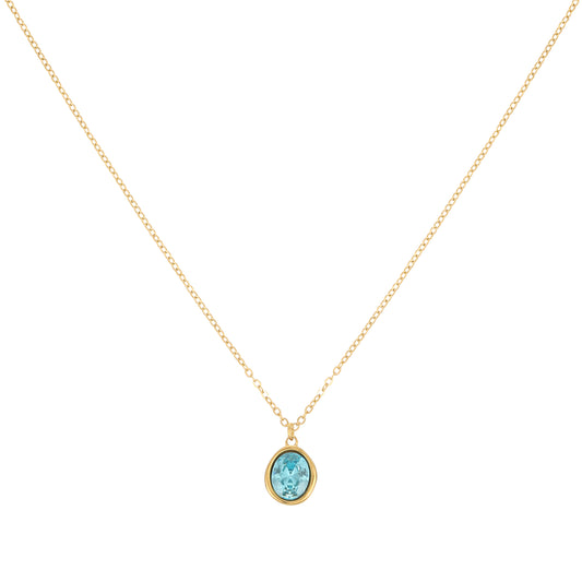 Maddie Gold Turquoise Simple Stone Necklace
