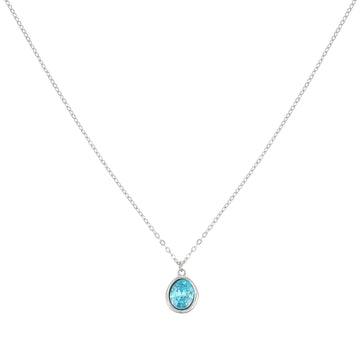 Maddie Silver Turquoise Simple Stone Necklace