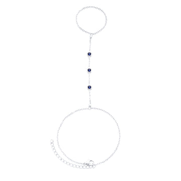 Madeleine Hand Chain Silver & Blue