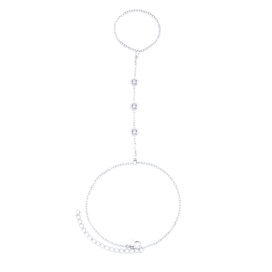 Madeleine Hand Chain Silver & Crystal