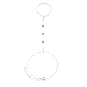 Madeleine Hand Chain Silver & Turqouise