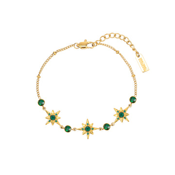 Maia Gold Green Star Bracelet