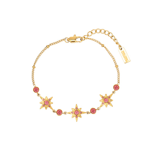 Maia Gold Pink Star Bracelet