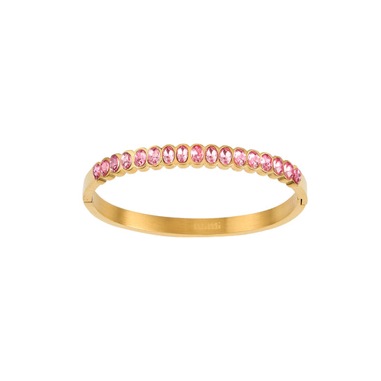 Bijoux De Mimi Gold Bangle with pink gemstones