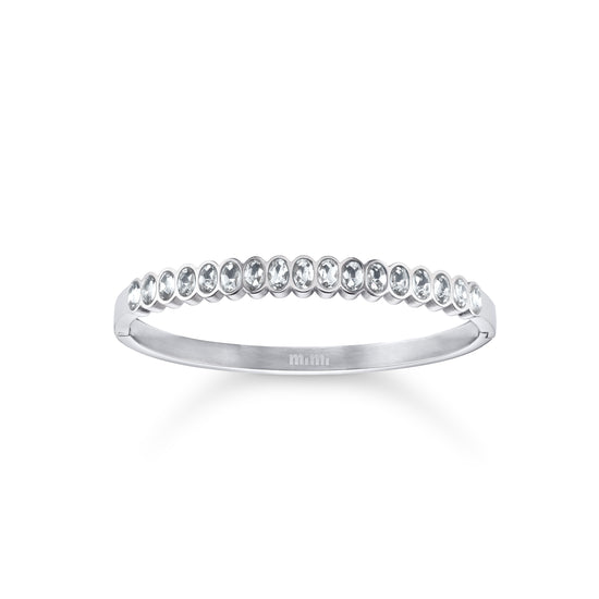 Martha Crystal Silver Waterproof Bangle