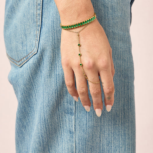 Martha Green Gold Waterproof Bangle