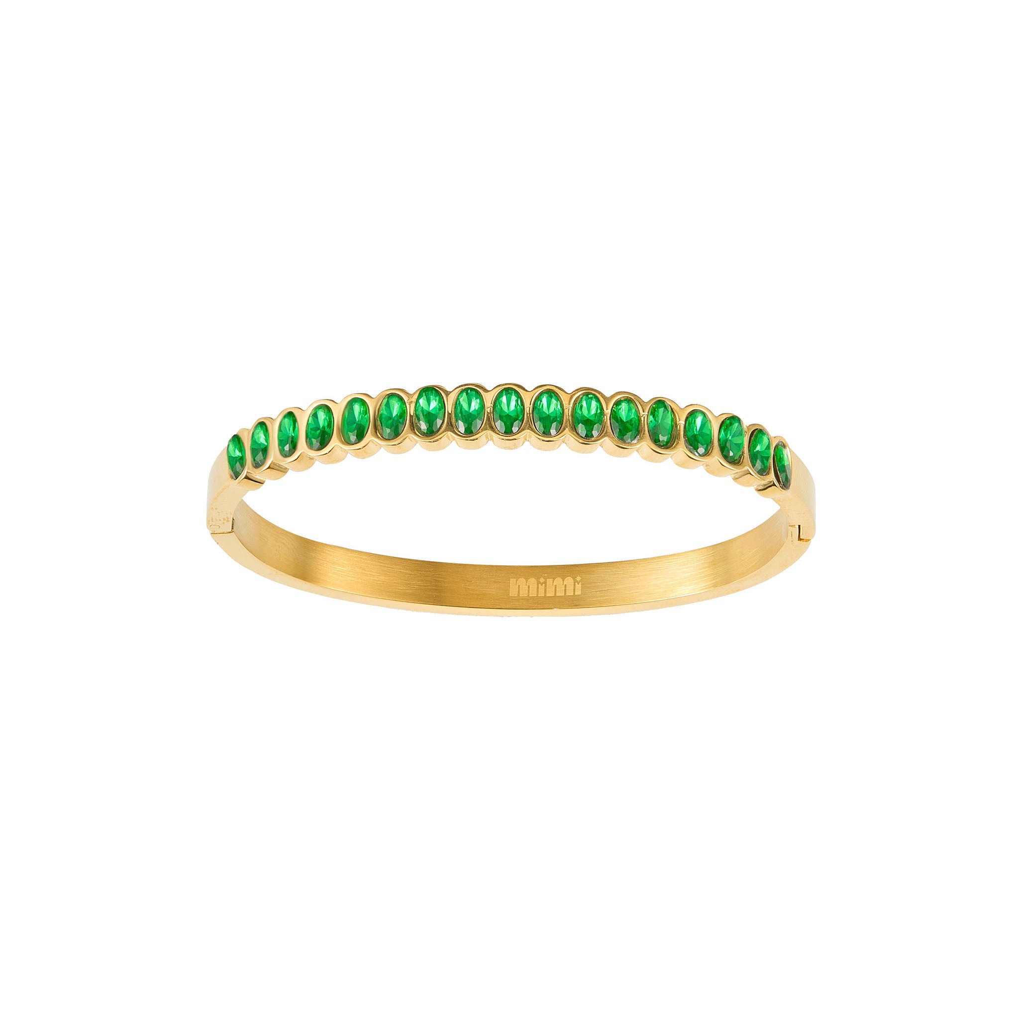 Martha Green Gold Waterproof Bangle – Bijoux De Mimi