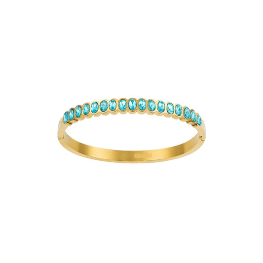 Martha Turqouise Gold Waterproof Bangle