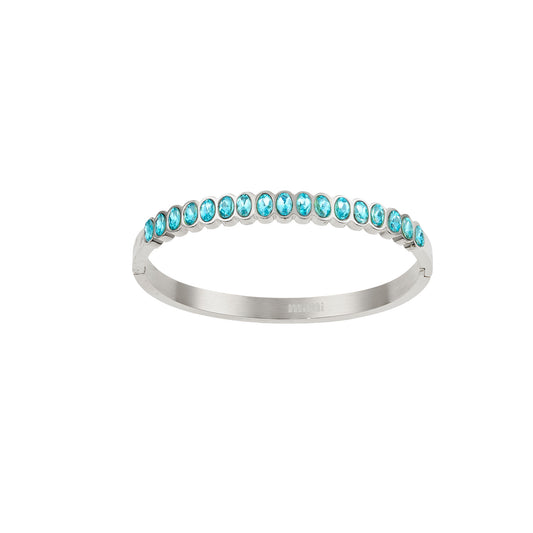 Martha Turqouise Silver Waterproof Bangle