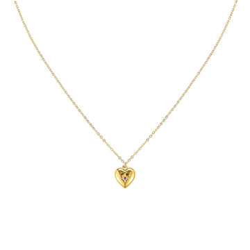Megan Blue Gold Heart Pendant Necklace