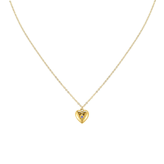 Megan Blue Gold Heart Pendant Necklace