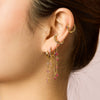 Millie Gold Pink Chunky Ear Cuff & Droplet Chain