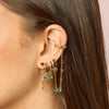 Millie Gold Rainbow Chunky Ear Cuff & Droplet Chain