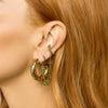 Millie Gold Green Chunky Ear Cuff & Droplet Chain