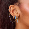 Millie Gold Blue Chunky Ear Cuff & Droplet Chain