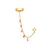 Millie Gold Pink Chunky Ear Cuff & Droplet Chain