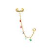 Millie Gold Rainbow Chunky Ear Cuff & Droplet Chain