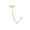 Millie Gold Turquoise Chunky Ear Cuff & Droplet Chain