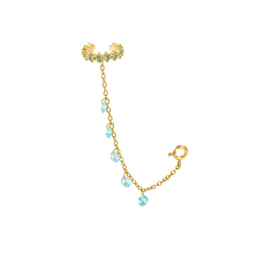 Millie Gold Turquoise Chunky Ear Cuff & Droplet Chain