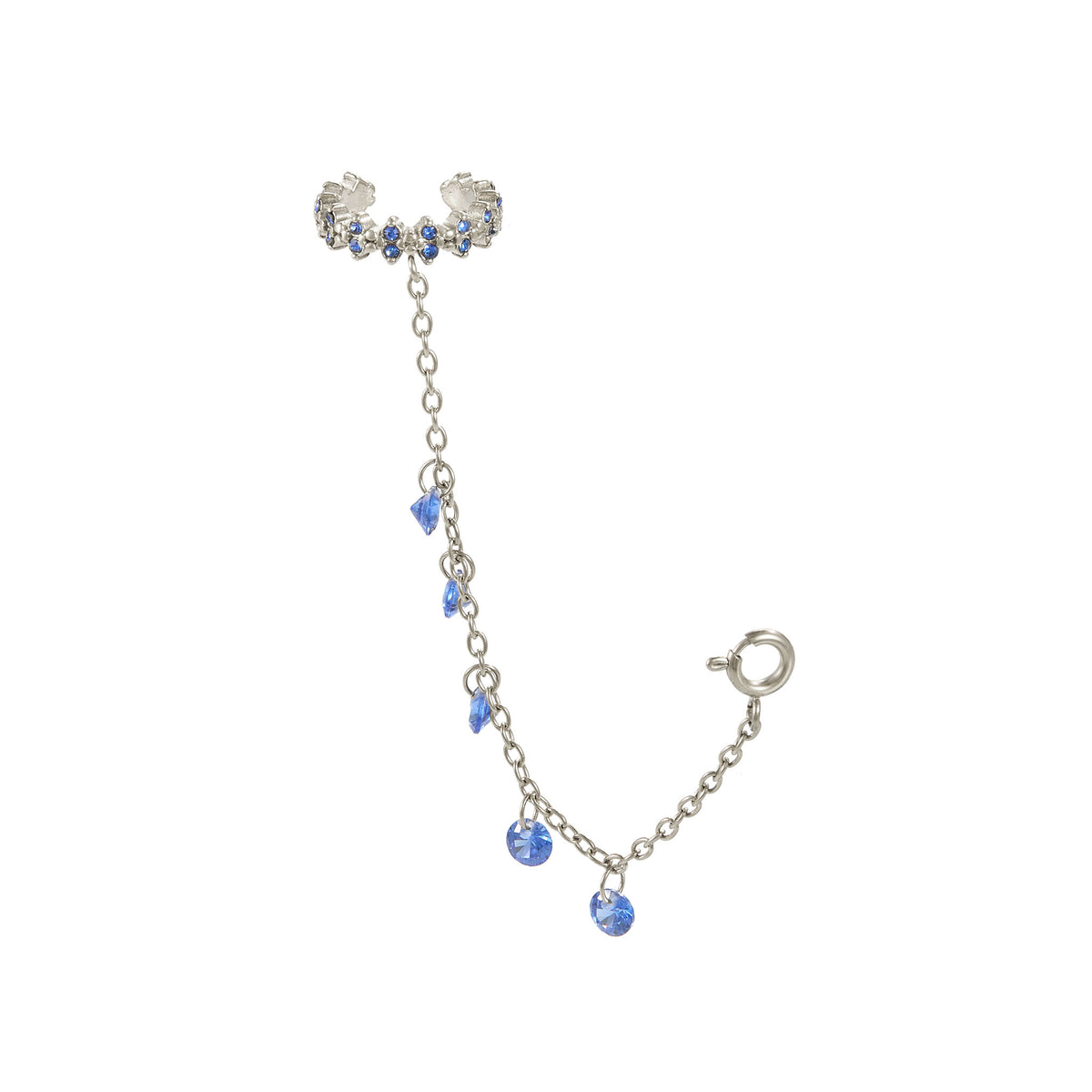 Millie Silver Chunky Ear Cuff & Droplet Chain