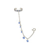Millie Silver Blue Chunky Ear Cuff & Droplet Chain