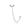 Millie Silver Crystal Chunky Ear Cuff & Droplet Chain
