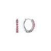 Mimi Silver Pink Huggie Earrings
